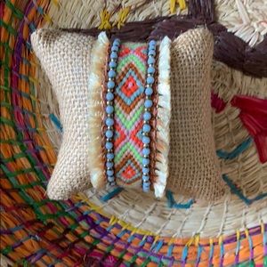 Bohemian Woven Cuff Bracelet